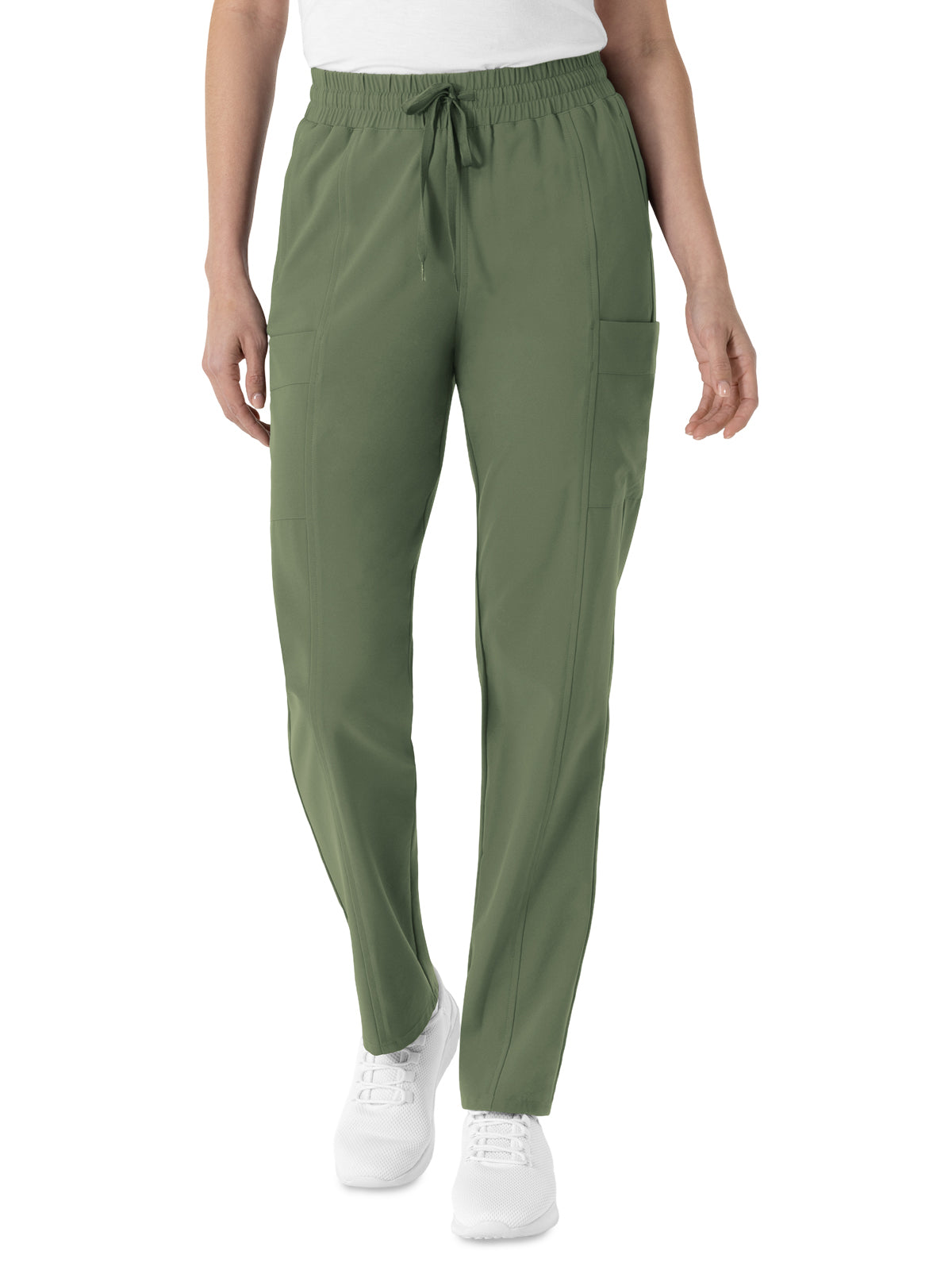 Women's Five-Pocket High Waist Tapered Scrub Pant - 5254 - Olive