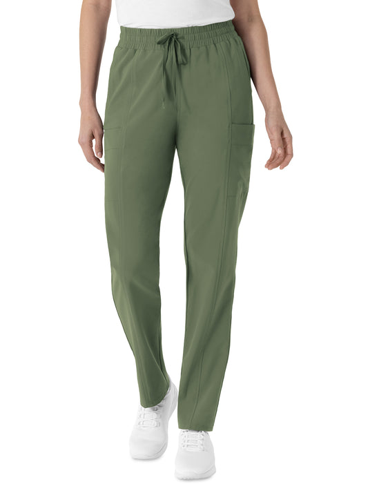 Women's Five-Pocket High Waist Tapered Scrub Pant - 5254 - Olive
