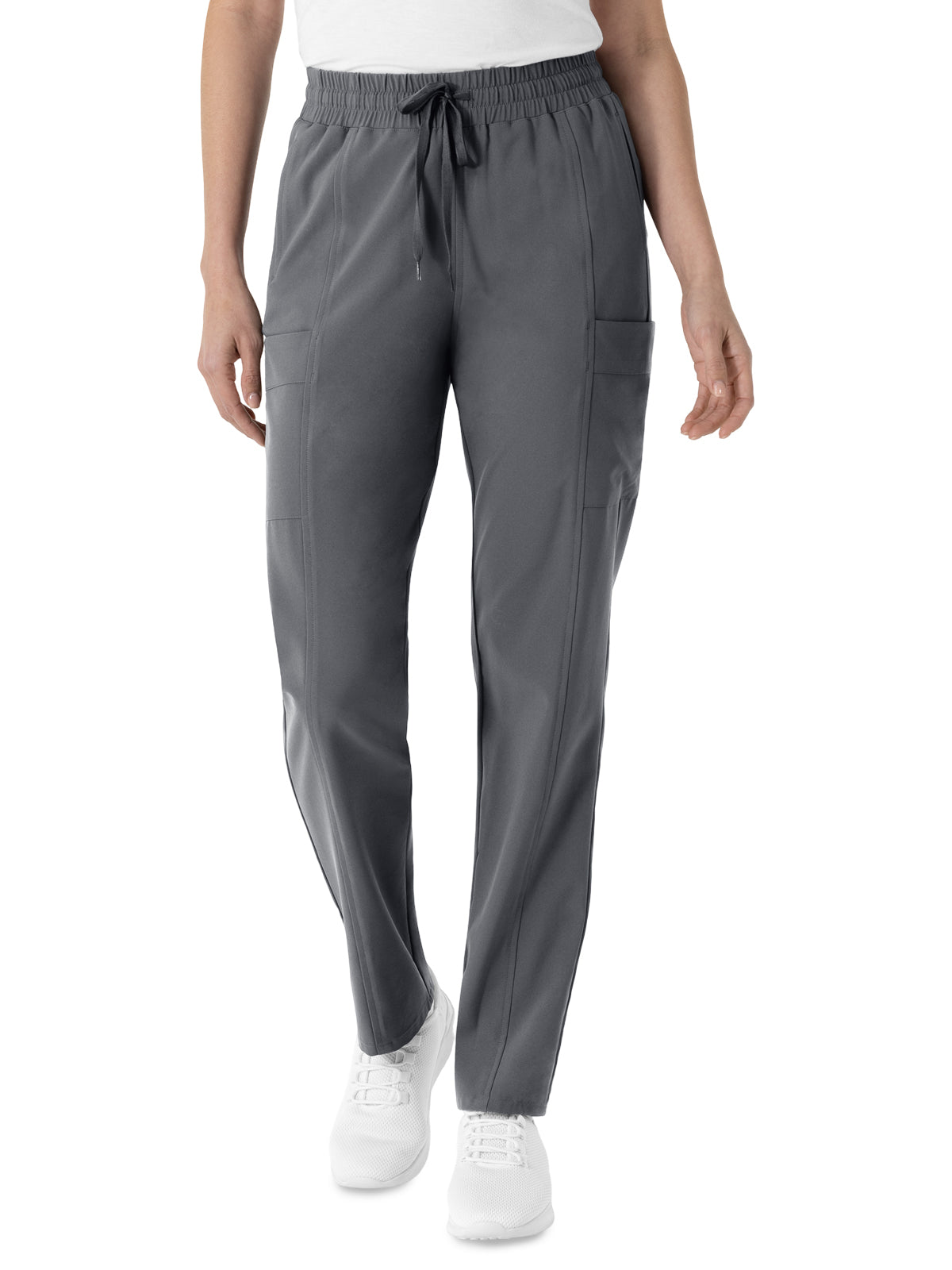 Women's Five-Pocket High Waist Tapered Scrub Pant - 5254 - Pewter