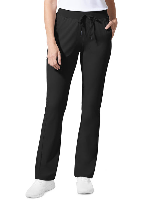 Women's Five-Pocket Mid Rise Align Bootcut Scrub Pant - 5270 - Black