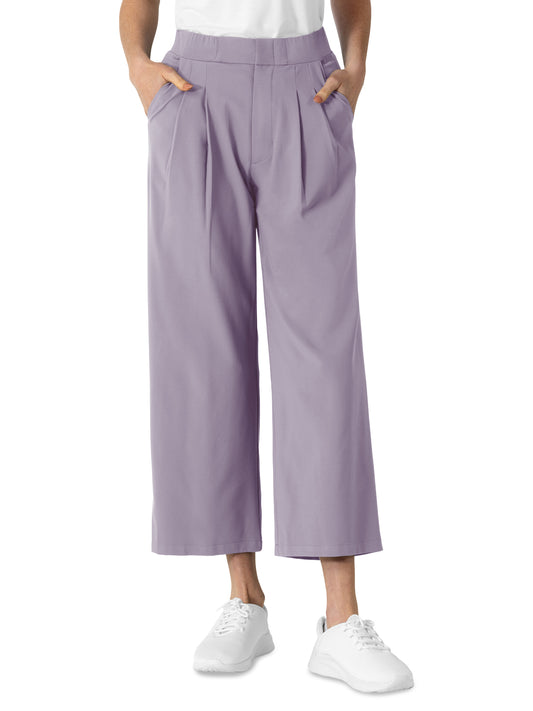 Women's Five-Pocket Cropped Wide Leg Scrub Trouser - 5354 - Wisteria