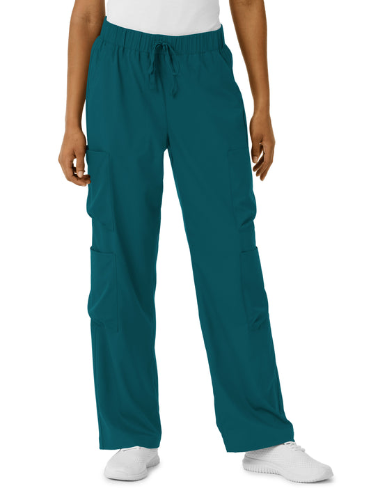 Women's Classic Wide Leg Cargo Scrub Pant - 5451 - Caribbean