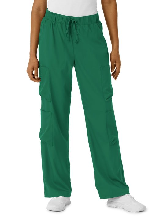 Women's Classic Wide Leg Cargo Scrub Pant - 5451 - Hunter