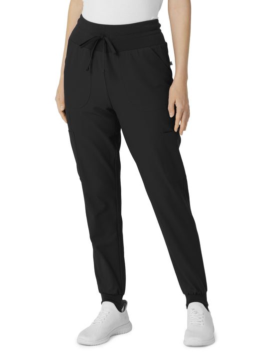 Women's Seven-Pocket Convertible Stirrup Jogger Pant - 5522 - Black
