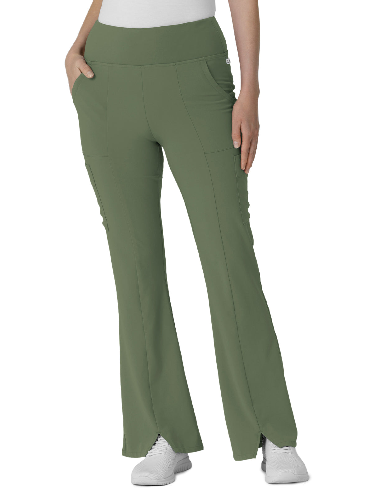 Women's Seven-Pocket Front Slit Flare Pant - 5534 - Olive