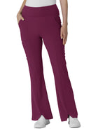 Women's Seven-Pocket Front Slit Flare Pant - 5534 - Wine