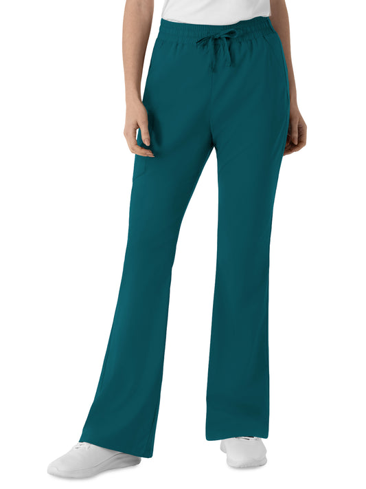 Women's Six-Pocket Flare Leg Scrub Pant - 5551 - Caribbean