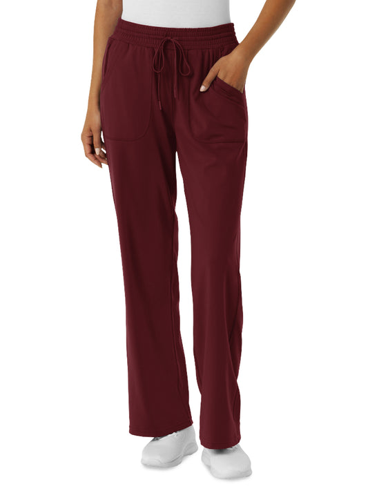 Women's  Five-Pocket Wide Leg Scrub Pant - 5559 - Burgundy