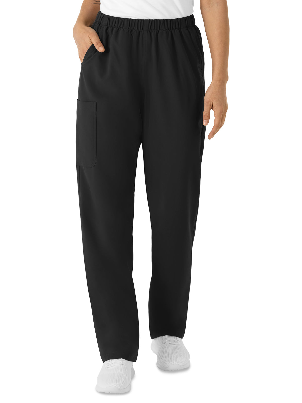 Unisex Four-Pocket Straight Leg Cargo Scrub Pant - 5680 - Black
