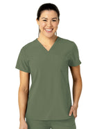 Women's Three-Pocket Flex-N-Reach V-Neck Top - 6045 - Olive