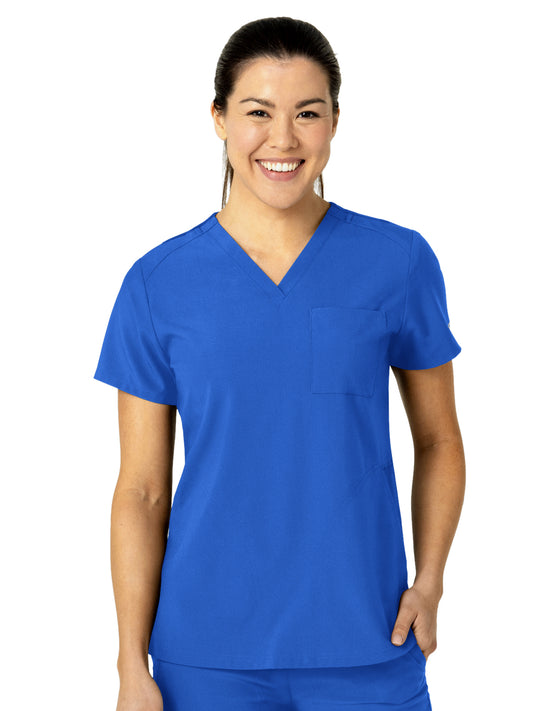 Women's Three-Pocket Flex-N-Reach V-Neck Top - 6045 - Royal