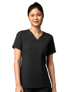 Women's Three-Pocket V-Neck Top - 6122 - Black