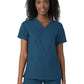 Women's Three-Pocket V-Neck Top - 6122 - Caribbean Blue