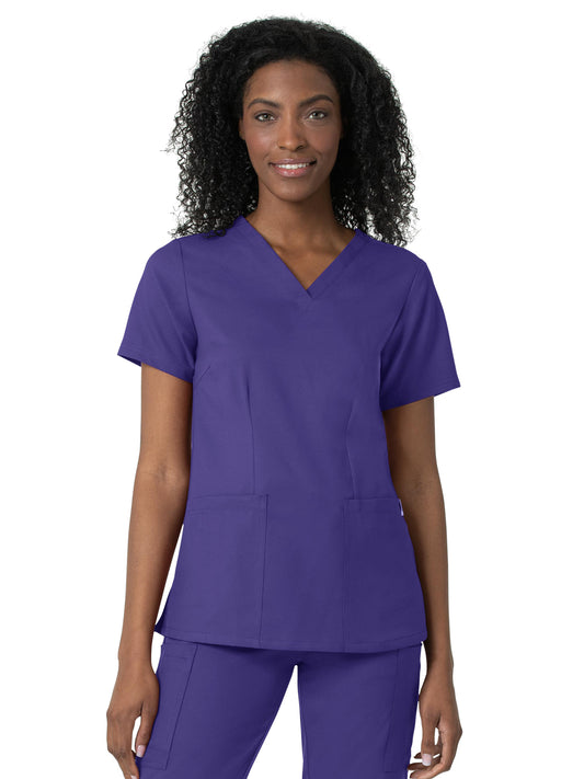 Women's Three-Pocket V-Neck Top - 6122 - Grape