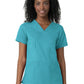Women's Three-Pocket V-Neck Top - 6122 - Teal Blue