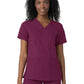 Women's Three-Pocket V-Neck Top - 6122 - Wine