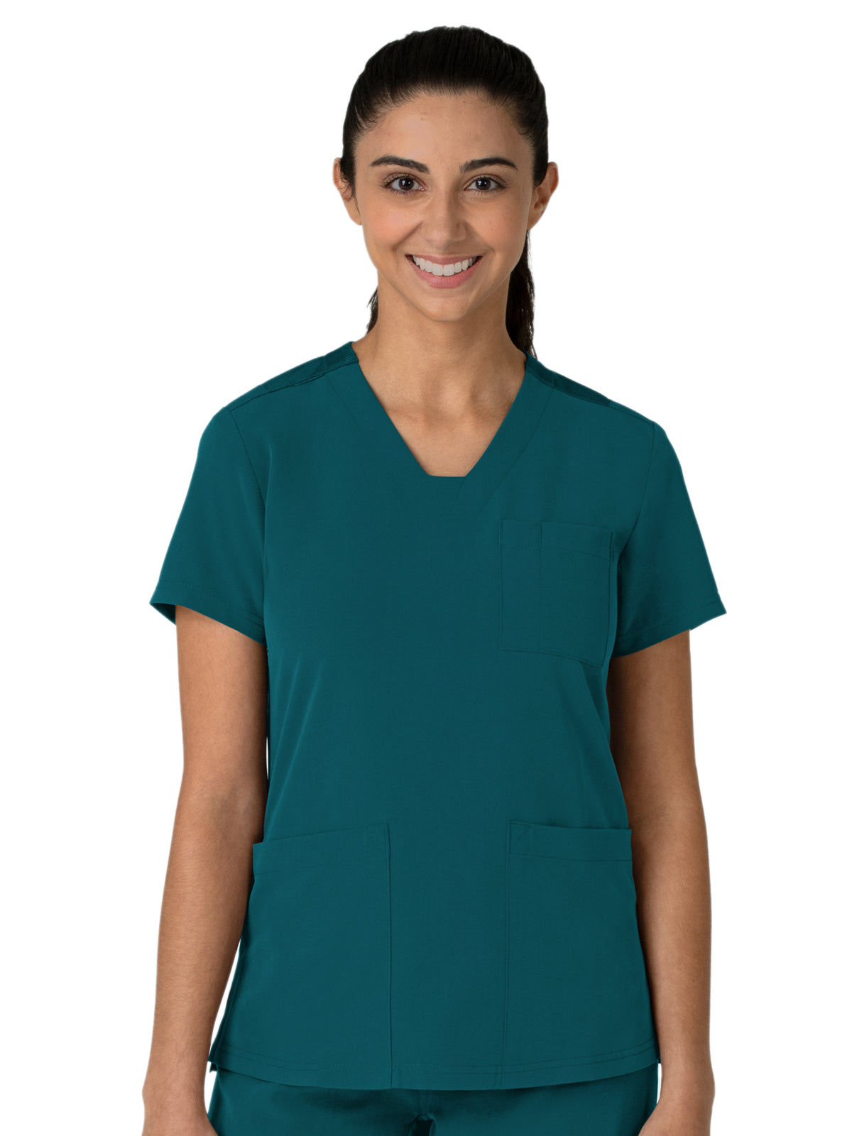 Women's Three-Pocket Flex-n-Reach V-Neck Top - 6132 - Caribbean