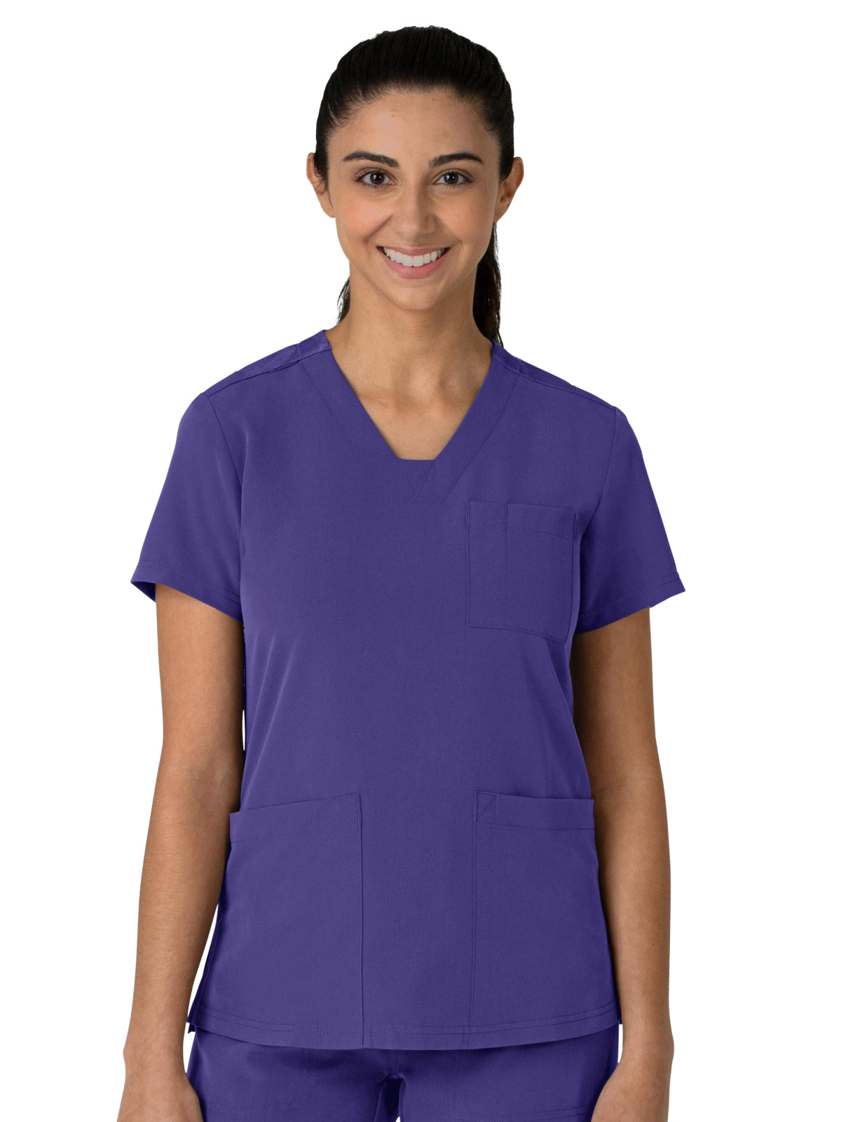 Women's Three-Pocket Flex-n-Reach V-Neck Top - 6132 - Grape