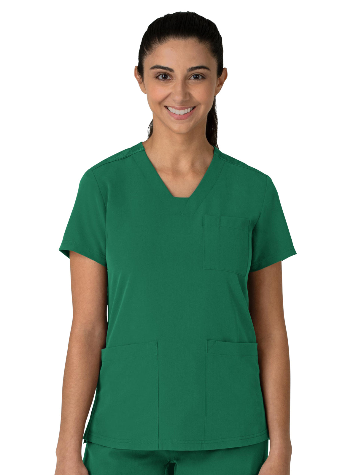 Women's Three-Pocket Flex-n-Reach V-Neck Top - 6132 - Hunter