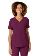 Women's Four-Pocket V-Neck Top - 6134 - Wine