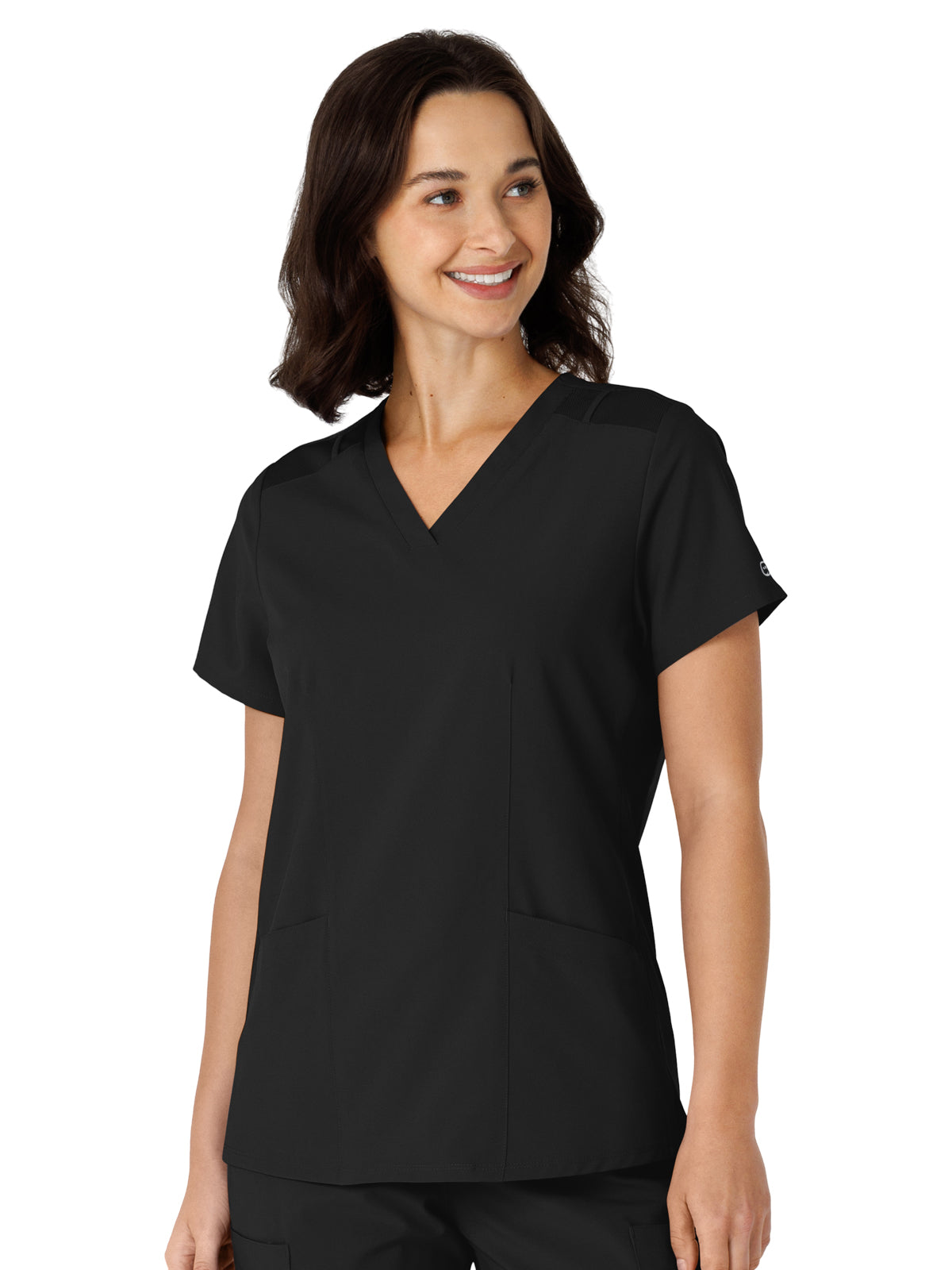 Women's Flex-n-Reach Side Panel V-Neck Top - 6145 - Black
