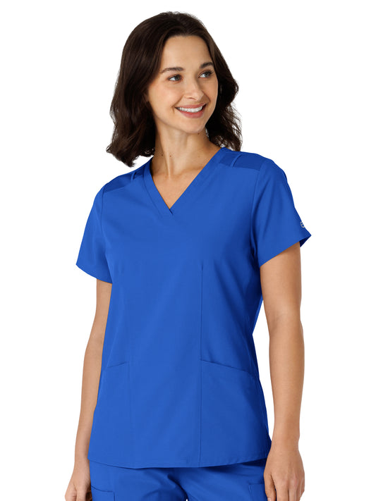 Women's Flex-n-Reach Side Panel V-Neck Top - 6145 - Royal