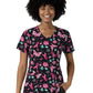 Women's V-Neck Print Scrub Top - 6147 - Resilient Roses