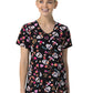 Women's V-Neck Print Scrub Top - 6147 - Sugar Skull Fiesta