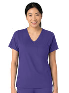 Women's Two-Pocket Tuck-In V-Neck Top - 6151 - Grape