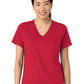 Women's Two-Pocket Tuck-In V-Neck Top - 6151 - Red