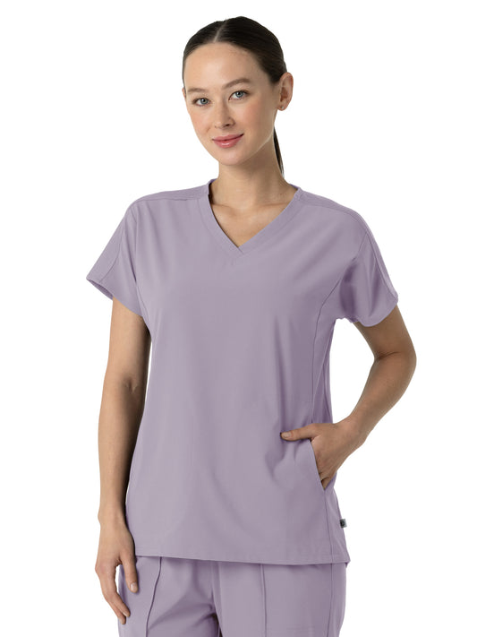 Women's Two-Pocket V-Neck Tunic Scrub Top - 6154 - Wisteria