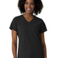 Women's Three-Pocket V-Neck Scrub Top - 6180 - Black