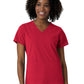 Women's Three-Pocket V-Neck Scrub Top - 6180 - Red