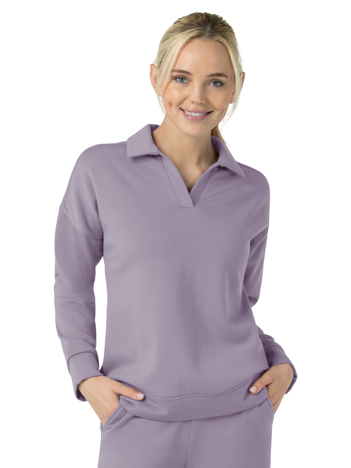 Women's Relaxed Pullover Polo - 6189 - Wisteria