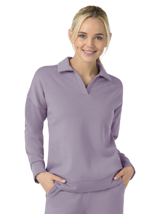 Women's Relaxed Pullover Polo - 6189 - Wisteria