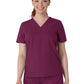 Women's Two-Pocket V-Neck Top - 6222 - Wine