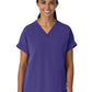 Women's Two-Pocket Drop Shoulder Boxy V-Neck Top - 6232 - Grape
