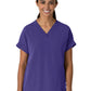 Women's Two-Pocket Drop Shoulder Boxy V-Neck Top - 6232 - Grape