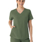 Women's Four-Pocket V-Neck Scrub Top - 6254 - Olive