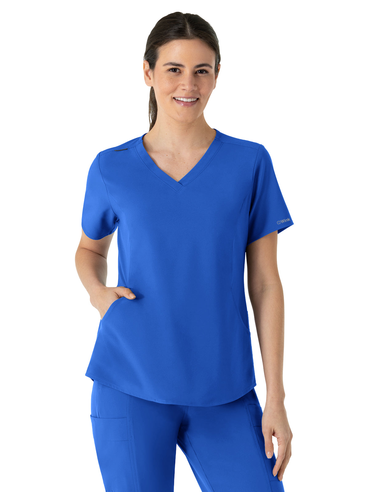 Women's Four-Pocket V-Neck Scrub Top - 6254 - Royal
