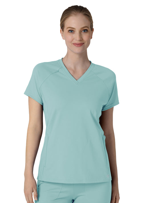 Women's Four-Pocket Flex-n-Reach V-Neck Raglan Top - 6259 - Coastal Blue