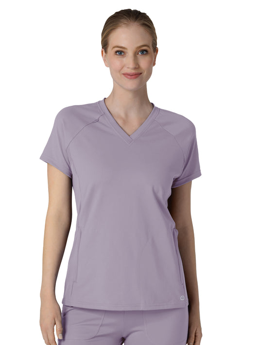 Women's Four-Pocket Flex-n-Reach V-Neck Raglan Top - 6259 - Wisteria