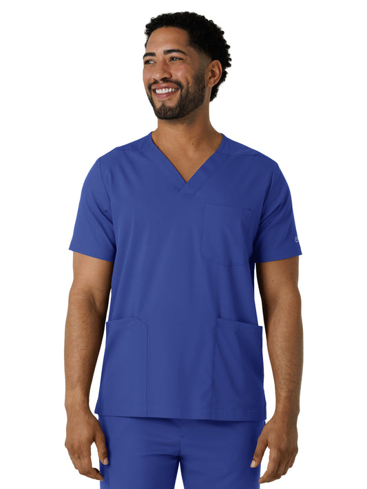 Men's Four-Pocket V-Neck Top - 6351 - Galaxy Blue