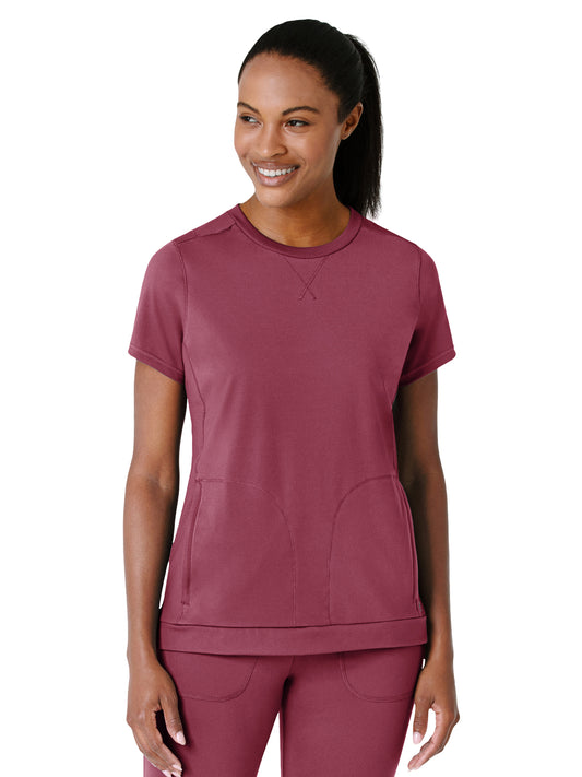Women's Two-Pocket Flex-n-Reach Crew Neck Top - 6359 - Carnation