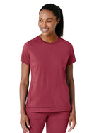 Women's Two-Pocket Flex-n-Reach Crew Neck Top - 6359 - Ruby