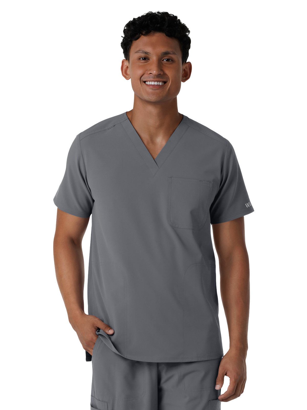 Men's Three-Pocket V-Neck Scrub Top - 6380 - Pewter