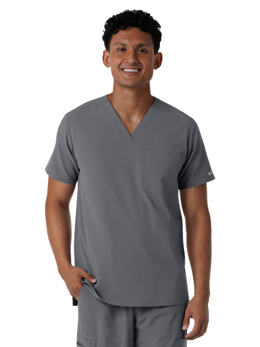 Men's Three-Pocket V-Neck Scrub Top - 6380 - Pewter