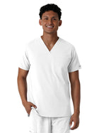 Men's Three-Pocket V-Neck Scrub Top - 6380 - White