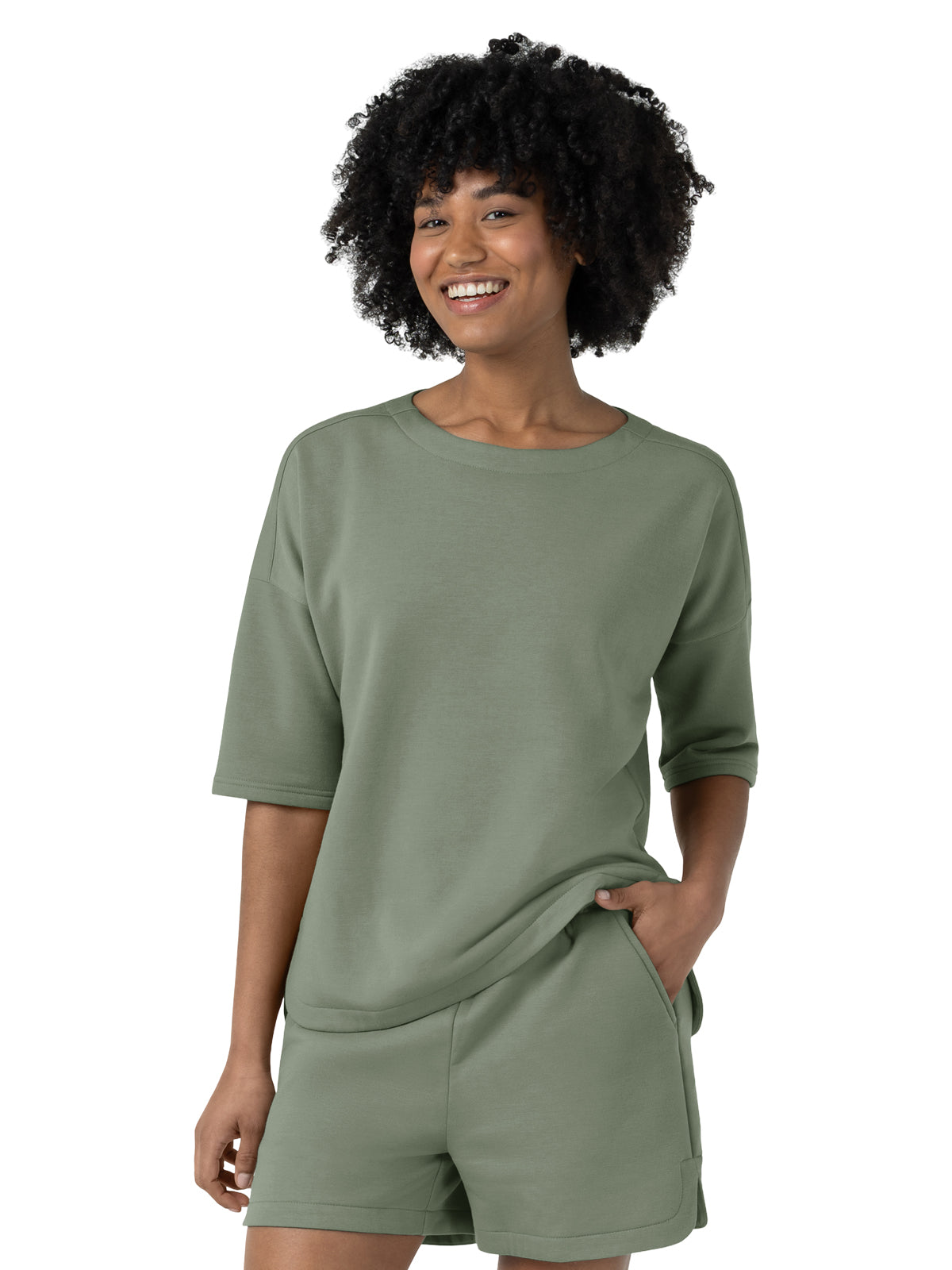 Women's Relaxed Pullover Sweatshirt - 6389 - Sage