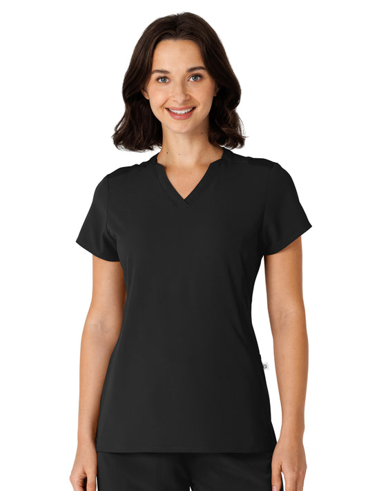 Women's Two-Pocket Flex-n-Reach V-Neck Top - 6432 - Black